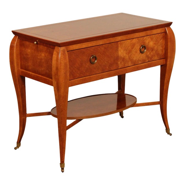 Early 21st Century Hickory White French Art Deco Style Fruitwood Server For Sale