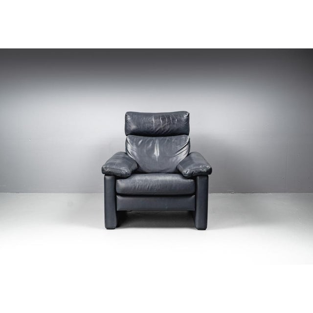 Blue Leather Armchair from Cor Conseta, Germany, 1980s For Sale - Image 4 of 18