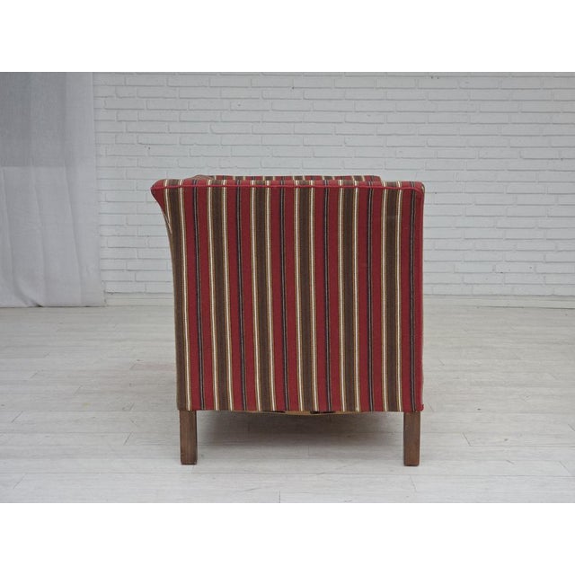 Danish 2-Seater Sofa in Red Striped Wool, 1960s For Sale - Image 12 of 18