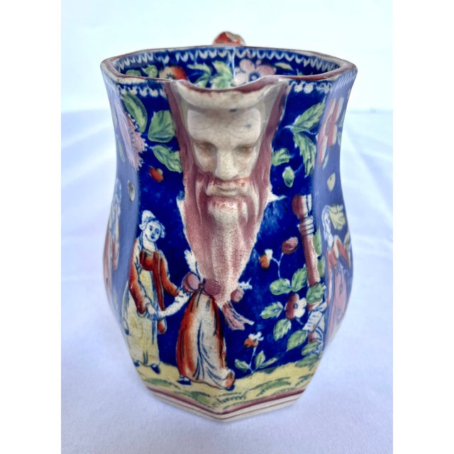 Antique 1820s Staffordshire Pearlware "The Duenna" Mask Jug Pitcher For Sale - Image 11 of 18
