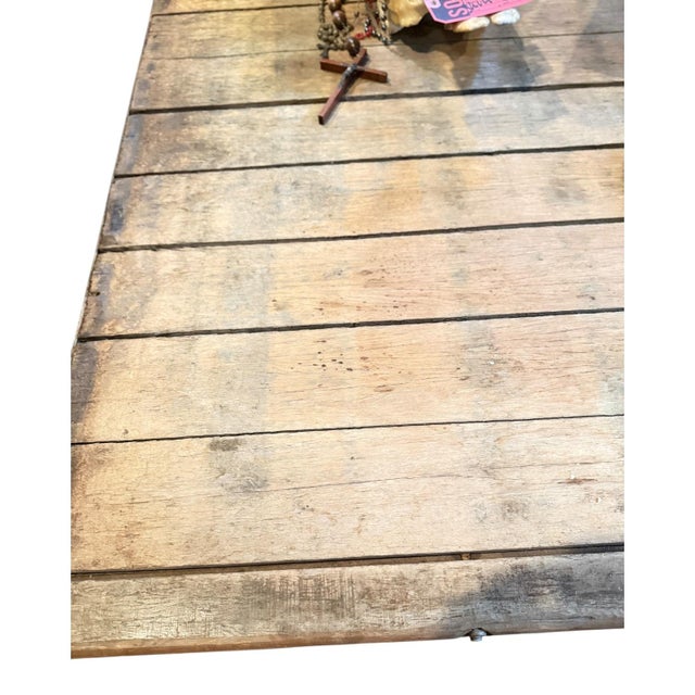 Farmhouse Restoration Hardware “Bookmaker” Coffee Table With Iron Base For Sale - Image 3 of 5