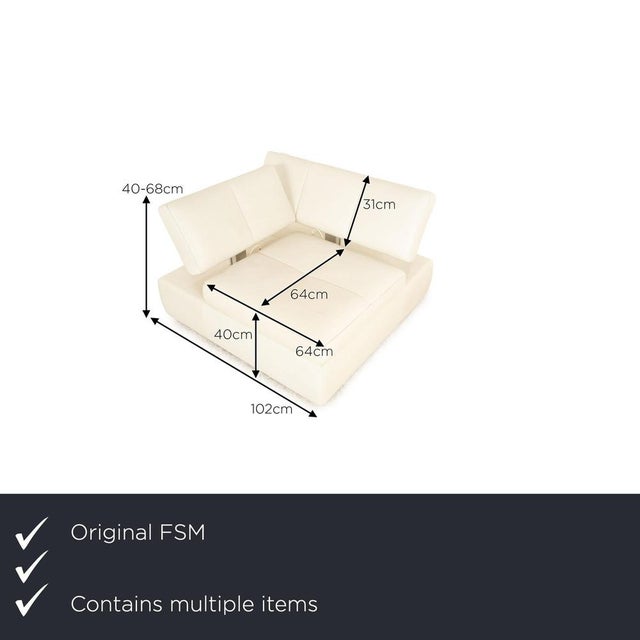 Square Up Modular Sofa in Leather fom FSM, Set of 3 For Sale - Image 4 of 18