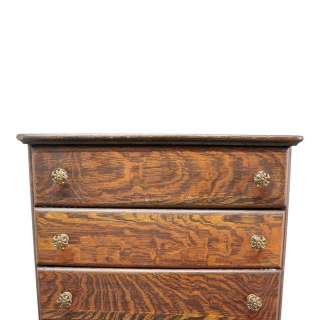 Edison Quarter Sawn Oak 6 Drawer Cylinder Cabinet & 43 Cylinders C1890, Attributed For Sale - Image 6 of 15
