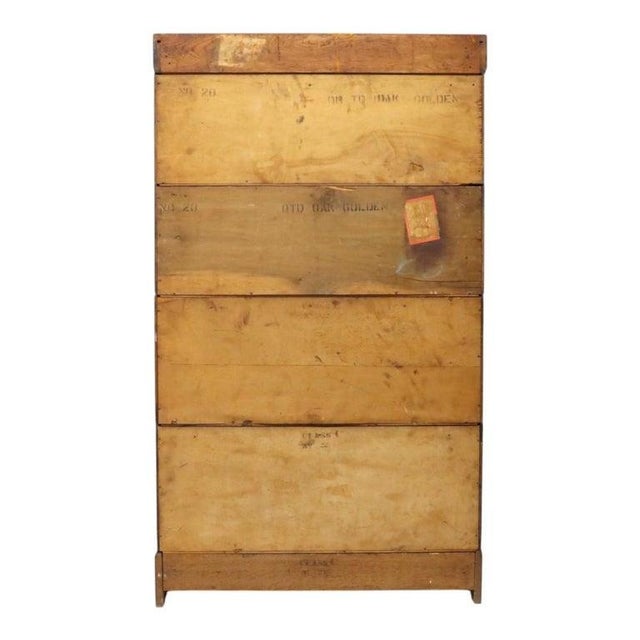Widman Arts & Crafts Oak 4-Stack Barrister Bookcase Signed C1920 For Sale - Image 15 of 16