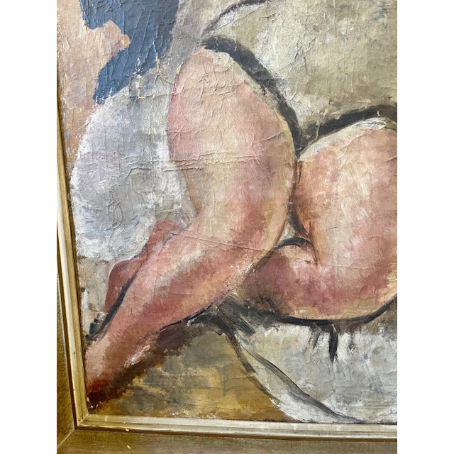 1928 Oil Painting on Canvas of a Reclining Woman Oil on Canvas Signed Georges Louis Emile Capon For Sale - Image 4 of 9