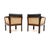 CFC Silkeborg Vintage Danish Leather and Cane Chairs by Illum Wikkelso for CFC Silkeborg, 1960, Set of 2 For Sale - Image 4 of 11