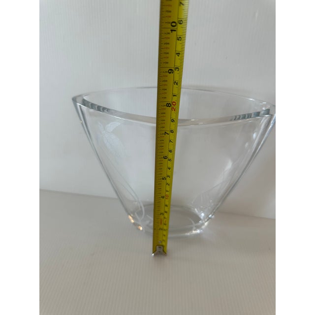 1980s Nachtmann Germany Clear Crystal Vase Edged With "Sea Life" Design For Sale - Image 12 of 12
