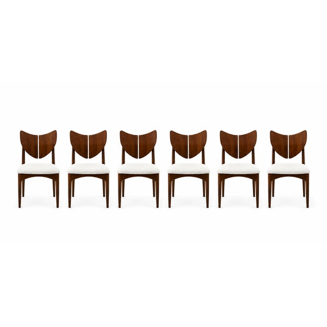 Mid-Century Modern Mid Century Style Solid Walnut Butterfly Dining Chairs - Set of 6 For Sale - Image 3 of 5