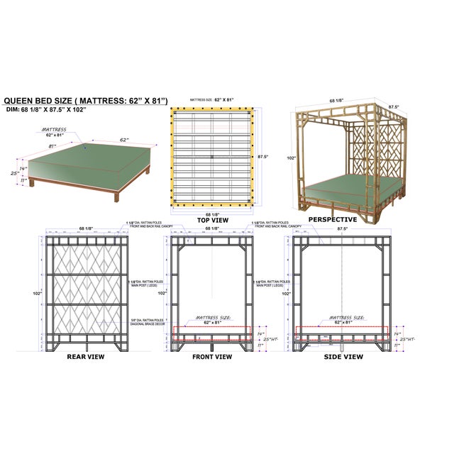 Amanda Lindroth Paradise Fretwork Canopy Bed - Queen For Sale - Image 9 of 9