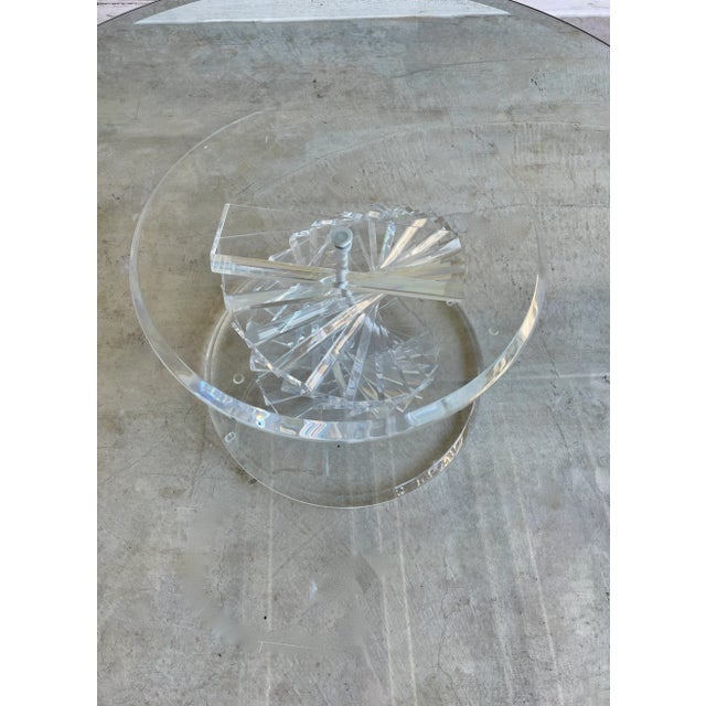 Helix Spiral Lucite Coffee Table For Sale - Image 4 of 10