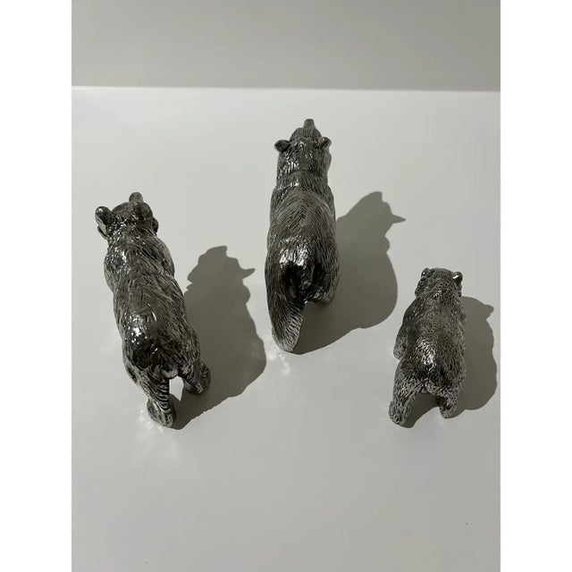 Set of 3 Pewter Bears by Cipolla Pewter, Made in Italy From Gorsuch in Aspen For Sale - Image 4 of 10