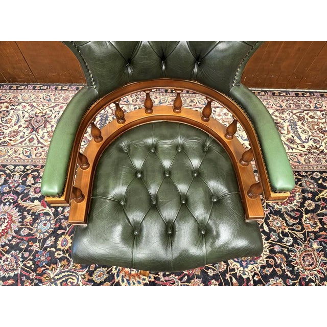 English Chesterfield Office Chair For Sale - Image 6 of 8