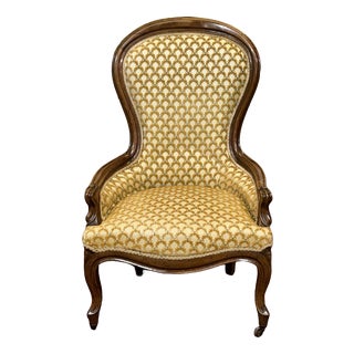 19th Century Napoleon III Walnut Armchair For Sale