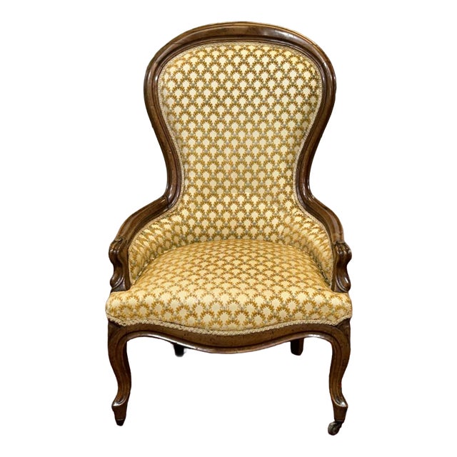 19th Century Napoleon III Walnut Armchair For Sale