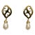 Givenchy 1980s Gold-Plated Open Work Glass Baroque Pearl Dangle Earrings, 2 Pieces For Sale