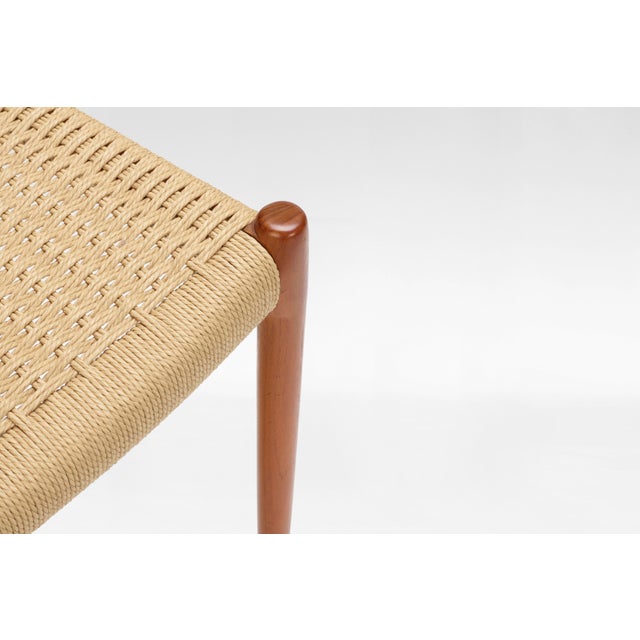 Vintage Model 79 Dining Chairs in Teak and Paper Cord by Niels Otto Møller for J.L. Møller Mobelfabrik, 1960s, Set of 4 For Sale - Image 5 of 6