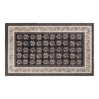 Antique Bessarabian Kilim Rug, Handwoven Floral Tapestry For Sale