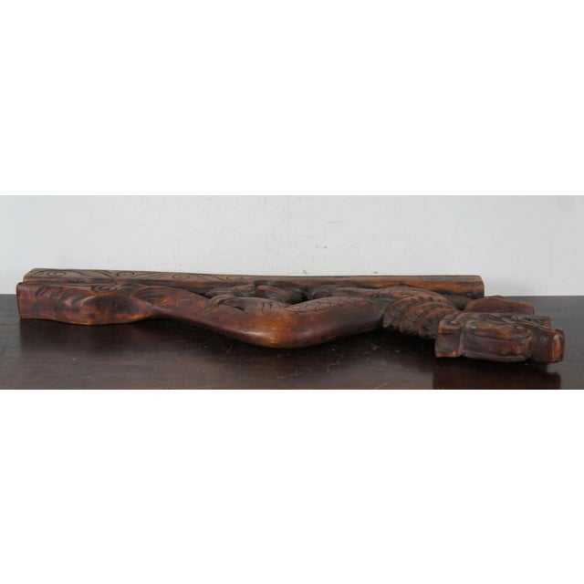 Antique Chinese Rosewood Carved Dragon Serpent Sculpture For Sale - Image 4 of 13