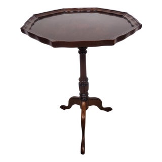 Octagonal Piecrust Tripod Wine Table with Fluted Legs, 1960 For Sale