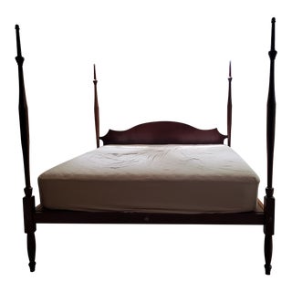 Late 20th Century King-Sized Solid Cherry Platform Bed For Sale