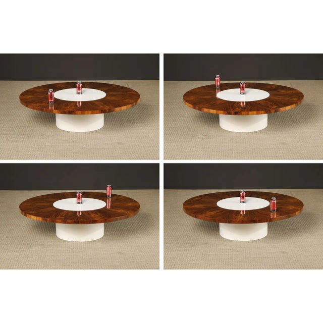 1960s Milo Baughman for Thayer Coggin Rosewood Lazy Susan Rotating Coffee Table, 1968 For Sale - Image 5 of 18
