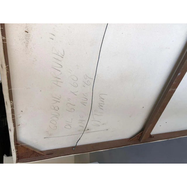 Wayne Timm : Large Vintage Painting Titled: Goodbye Arnie,1968 For Sale - Image 11 of 12