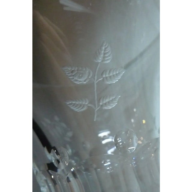 Varga 12" H Crystal 'Springtime' Footed Vases' - a Pair For Sale - Image 4 of 11