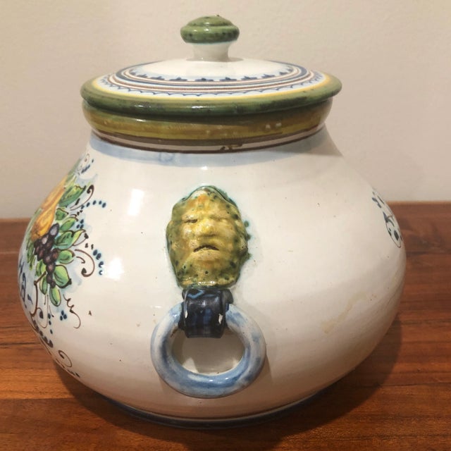 Beautiful Italian Ceramic Biscotti Jar by Sandro Gozzi " Gonfi DI Frutta" Unique!!!!!!! Gemiano Cozzi Venezia 1765 is a...