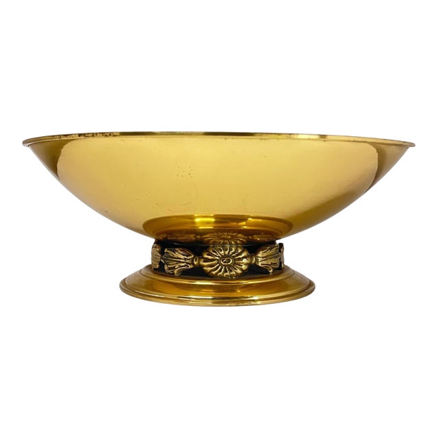 1940s Swedish Ystad Brass Pedestal Bowl For Sale