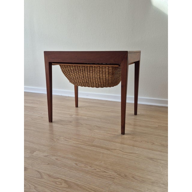 Teak Sewing Table by Severin Hansen for Haslev Mobelsnedkeri, 1960s For Sale - Image 6 of 11
