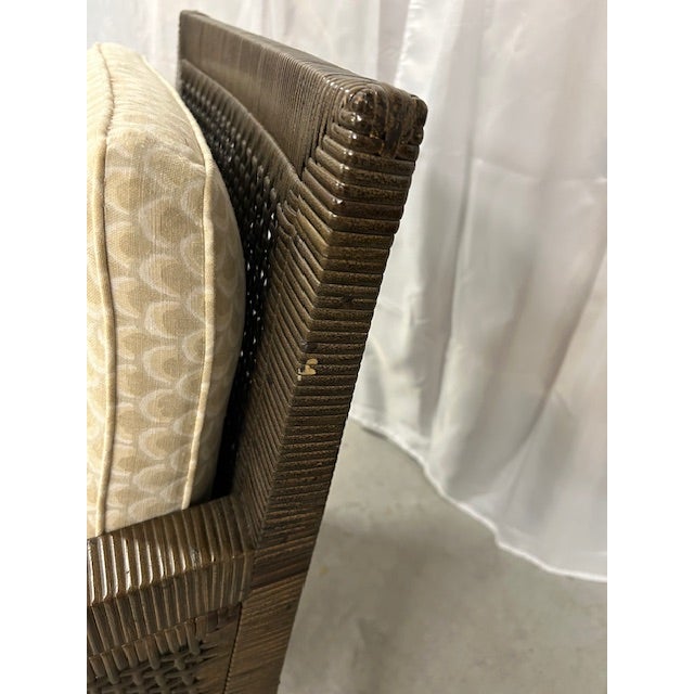 Late 20th Century Bielecky Brothers Cane Rattan Woven Chair For Sale In West Palm - Image 6 of 12