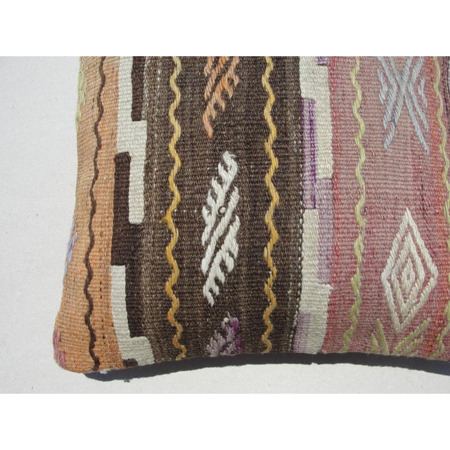 1970s Kilim Rug Pillow Cover For Sale In New York - Image 6 of 11