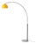 1960s Half Dome Nova of California Floor Lamp - Mid Century Modern, Mustard Steel Shade, Black Nickel Finish, White Marble Base For Sale