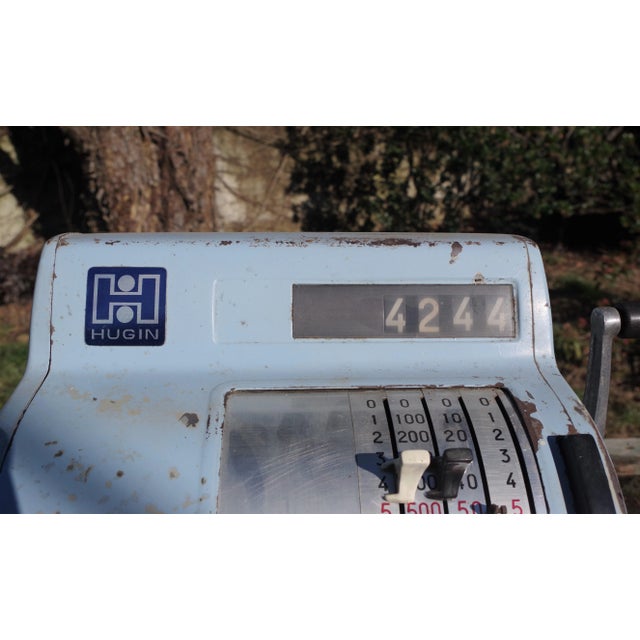 Blue Light Blue Cash Register from Hugin, 1950s For Sale - Image 8 of 11