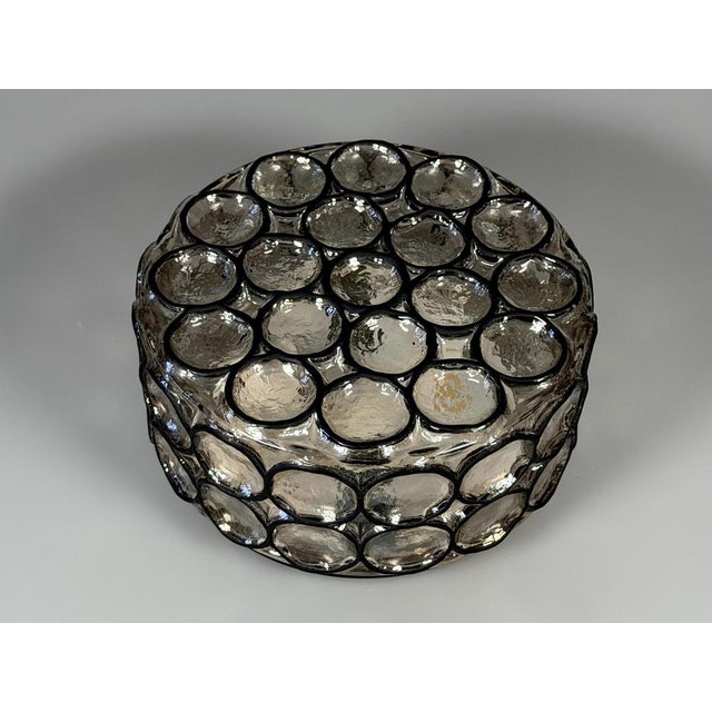 1960s/70s Ceiling Lamp, Plafoniere, Glashütte Limburg, Germany, Glass & Metal Item: Ceiling Lamp Manufacturer: Glashütte...