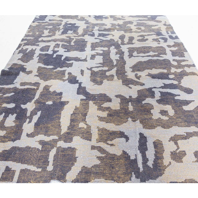 Modern Contemporary Abstract Blue Purple Flat Weave Rug by Doris Leslie Blau For Sale - Image 3 of 7
