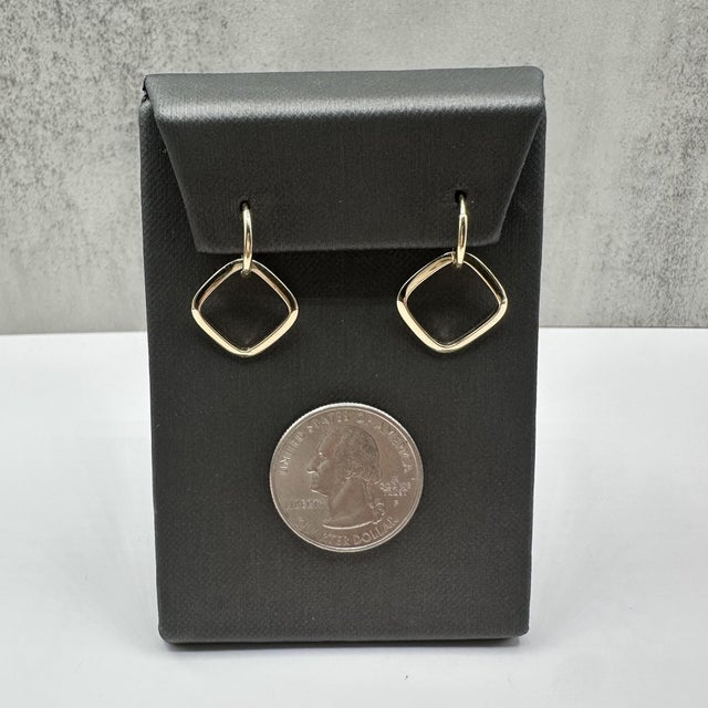 14kt Yellow Gold Huggie Earrings With Removable Dangle - 11.8mm, 1.4g, New For Sale - Image 4 of 5