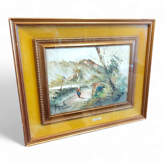 Mino Argento, Rural Scene, Mid-20th Century, Oil on Canvas, Framed For Sale - Image 9 of 18