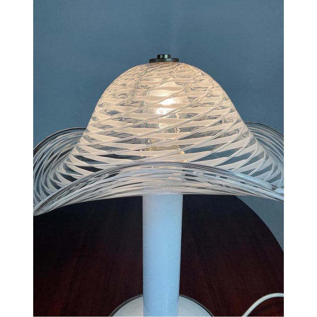 White White Murano Table Lamp, 1970s For Sale - Image 8 of 14