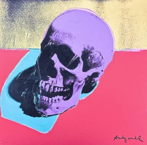 After Andy Warhol, Skull on a Red Background, 1980s, Print