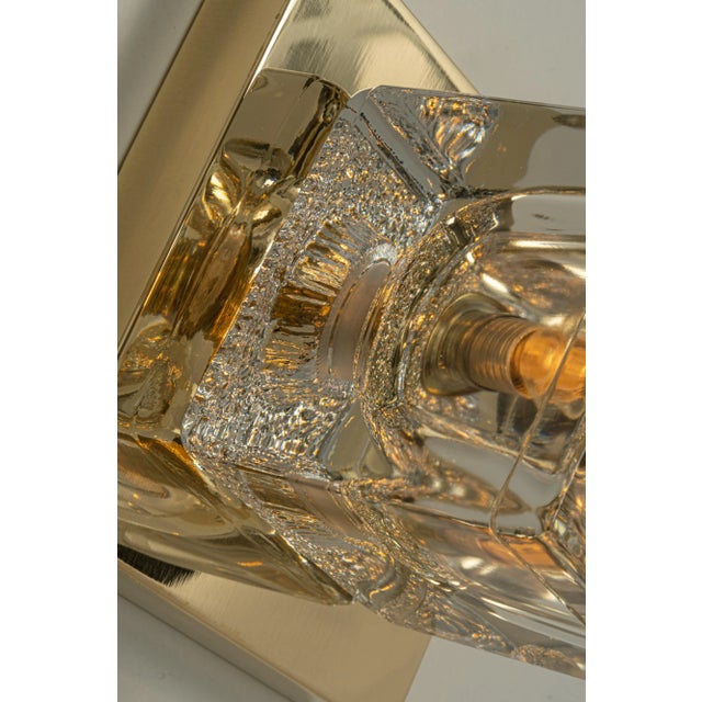 Petite Crystal Glass & Brass Wall Sconce from Peill & Putzler, Germany, 1970s For Sale - Image 6 of 10