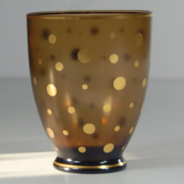 Glass Art Deco Glass Vase, Czechoslovak, 1930s For Sale - Image 7 of 11