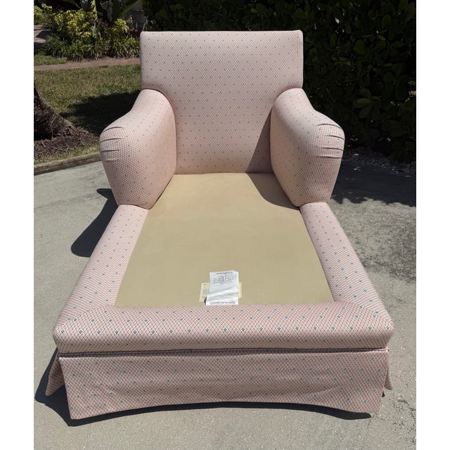 Red Vintage Baker Furniture English Roll Arm Chaise Lounge Chair For Sale - Image 8 of 12