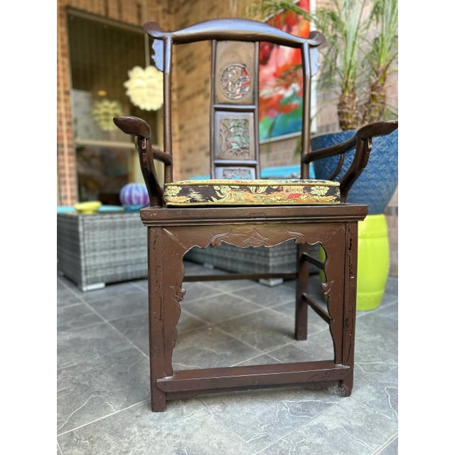 Late 18th Century Antique Chinese Yoke Back Chair For Sale - Image 4 of 12