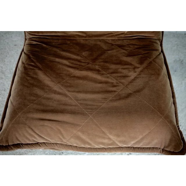 1970s French Velvet Fireside Caramel Chair, 1970s For Sale - Image 5 of 18