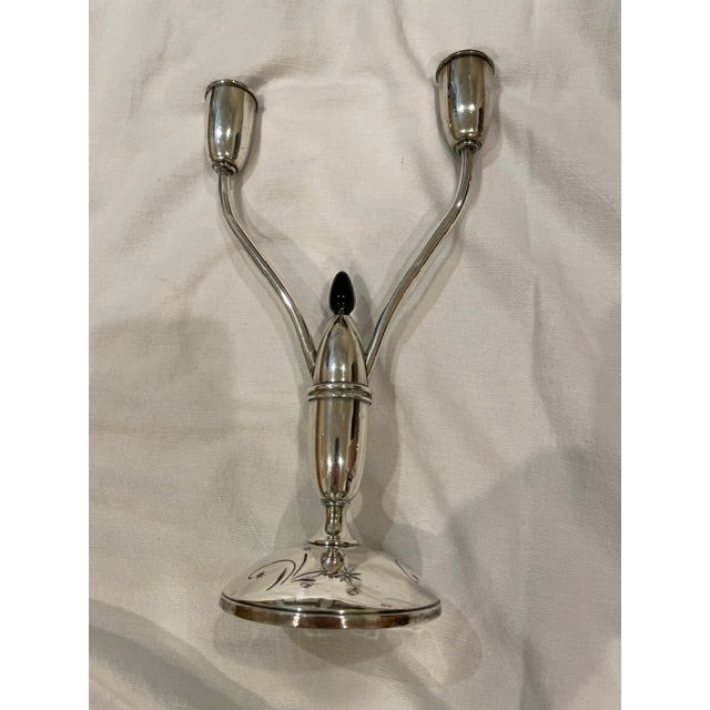 Mid 20th Century 1956 Mid-Century Modern Gorham Sterling Silver "Celeste" Candelabras - A Pair For Sale - Image 5 of 7