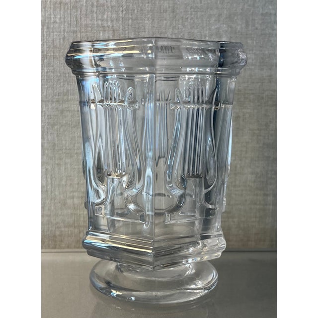 Antique 19th Century American Classical Boston & Sandwich Flint Glass Lyre Vase For Sale - Image 9 of 13