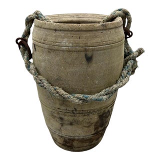 Vintage Indian Wood Vessel For Sale