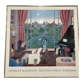Large Thomas McKnight Boston Public Gardens 1990s Poster For Sale