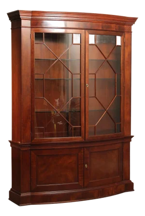 Baker Historic Charleston Collection Large Mahogany Bow Front China Cabinet